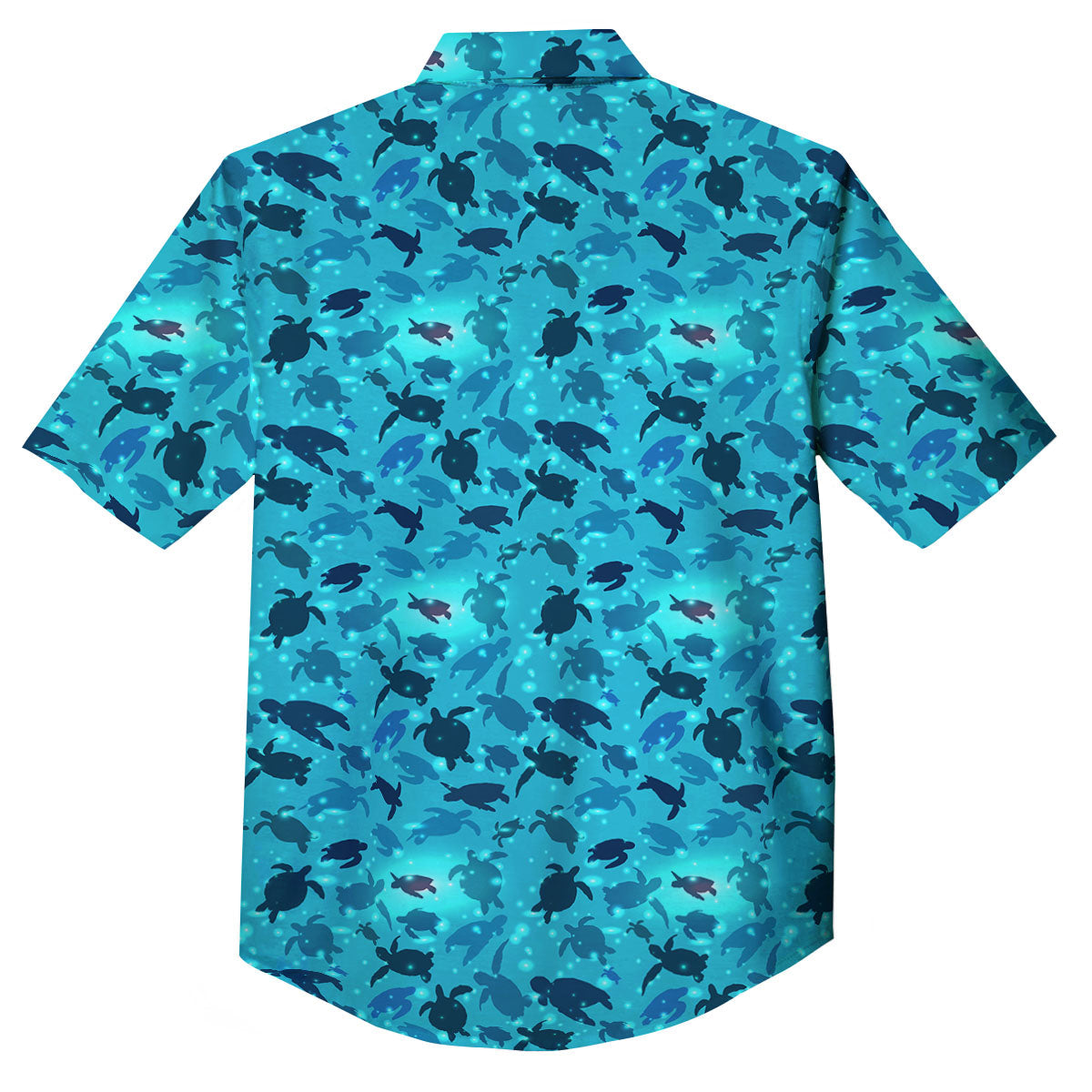 Sea Turtle Black And Blue Print Pattern Button Up Shirt-grizzshop