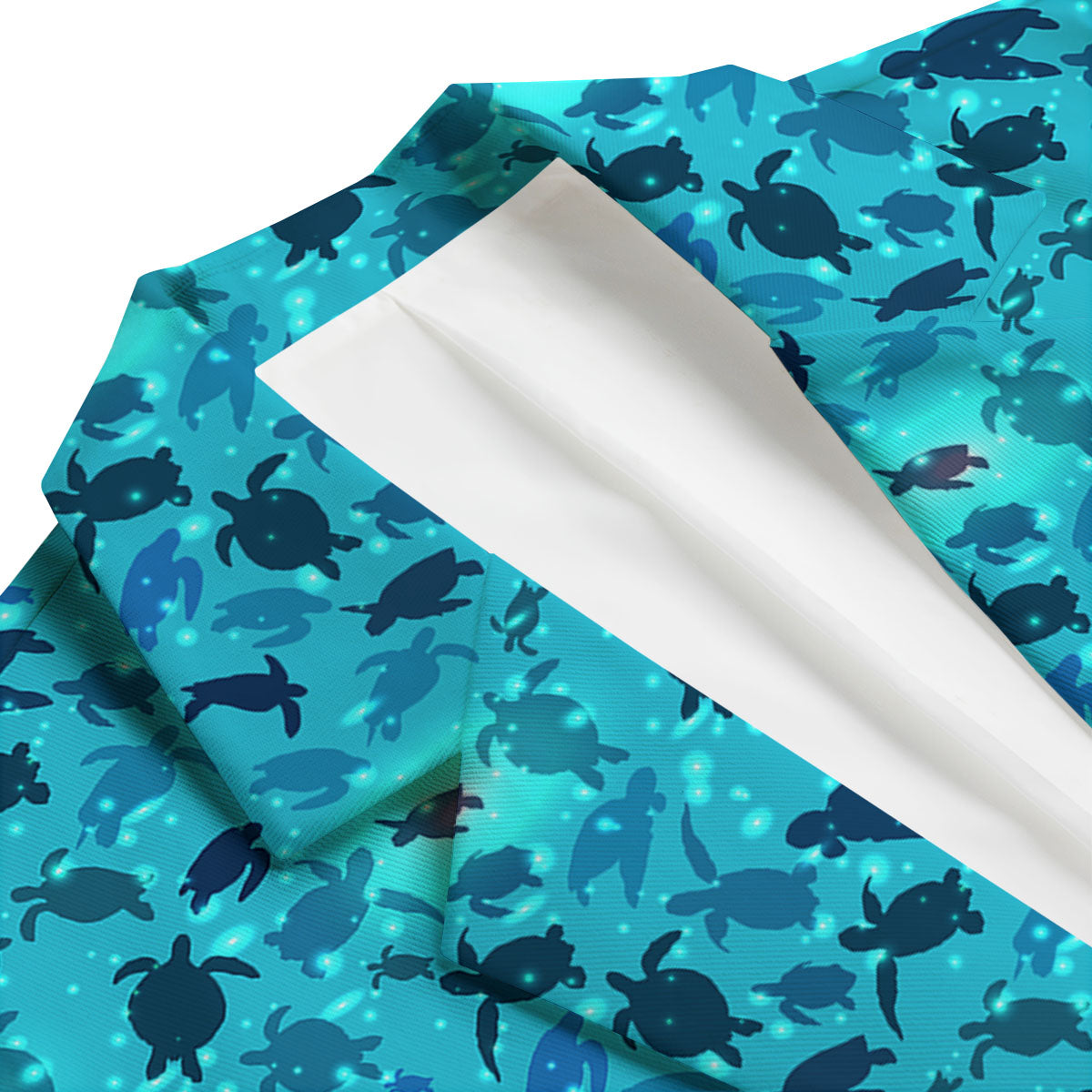 Sea Turtle Black And Blue Print Pattern Men's Blazer-grizzshop