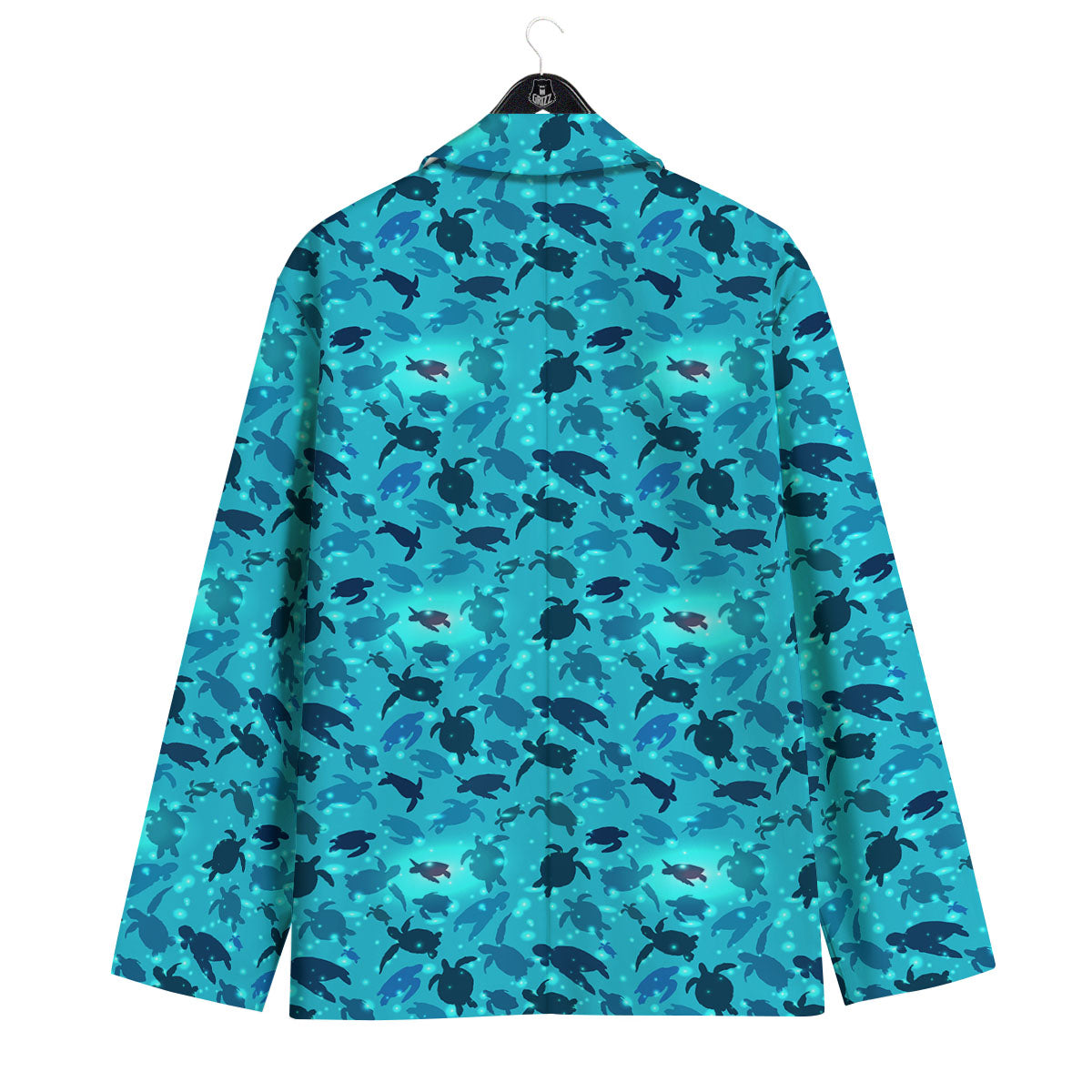 Sea Turtle Black And Blue Print Pattern Men's Sport Coat-grizzshop