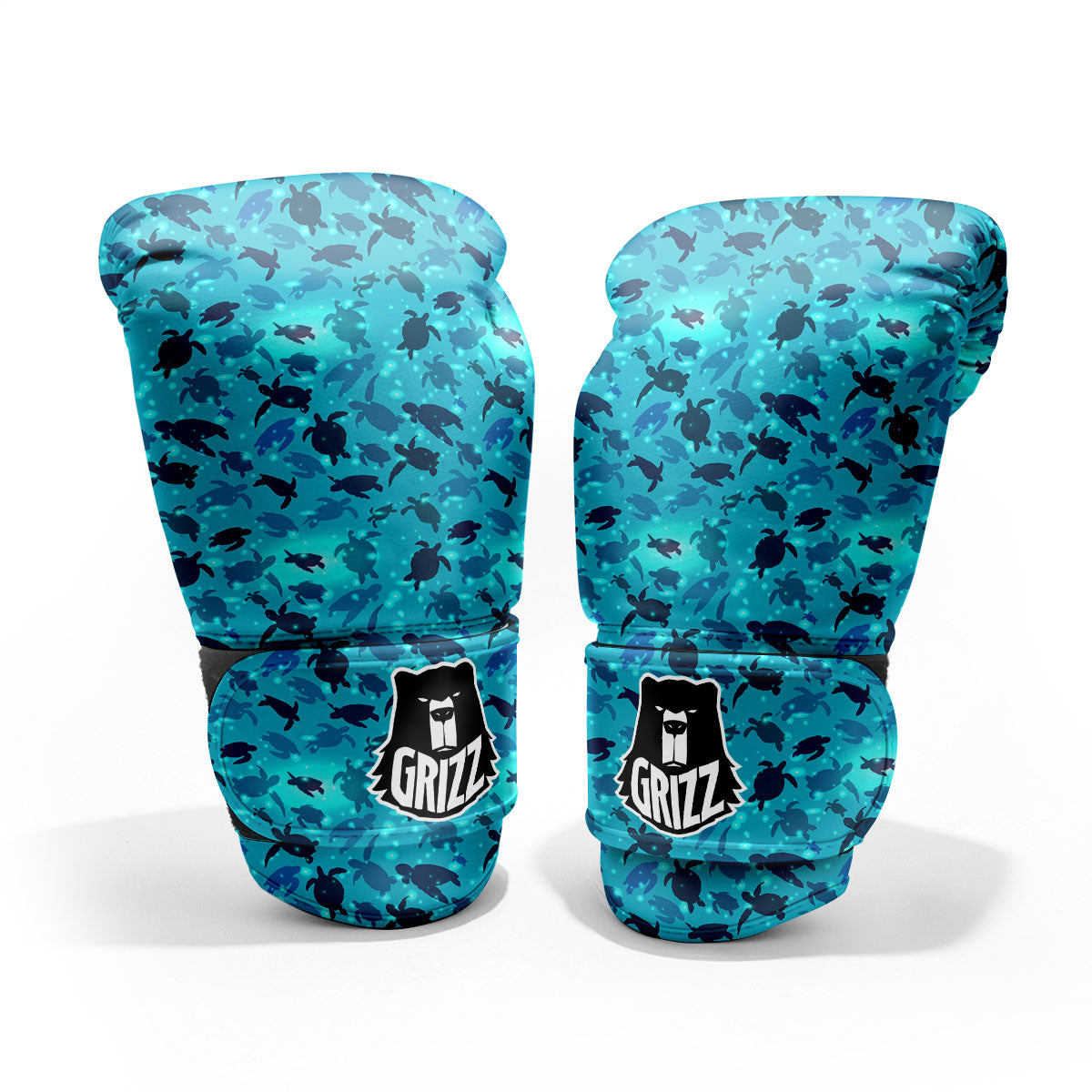 Sea Turtle Black And Blue Print Pattern Pro Boxing Glove