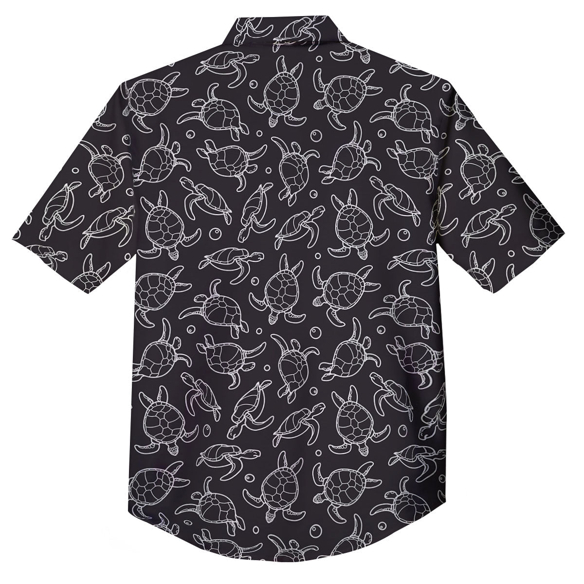 Sea Turtle Black And White Print Pattern Button Up Shirt-grizzshop