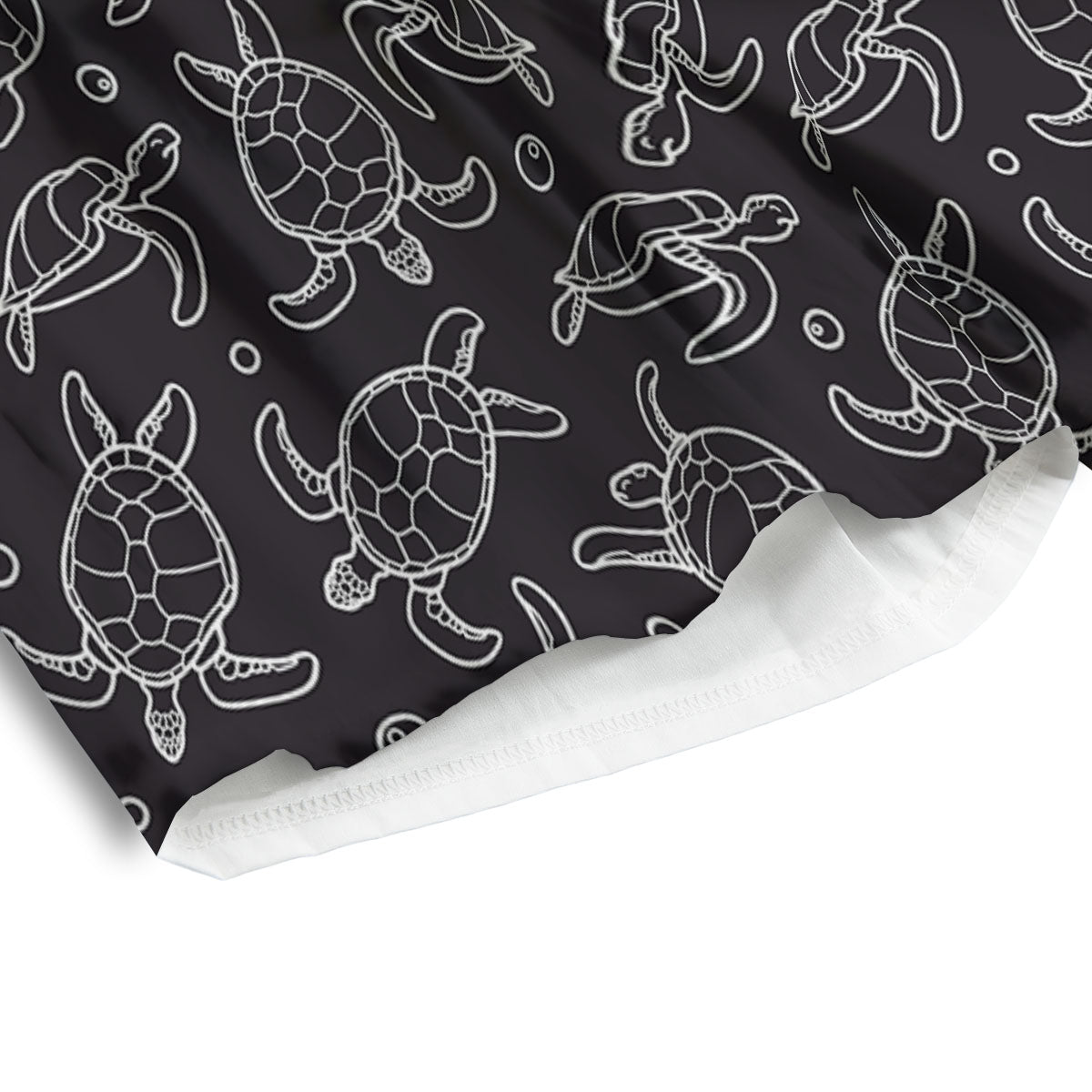 Sea Turtle Black And White Print Pattern Men's Athletic Shorts