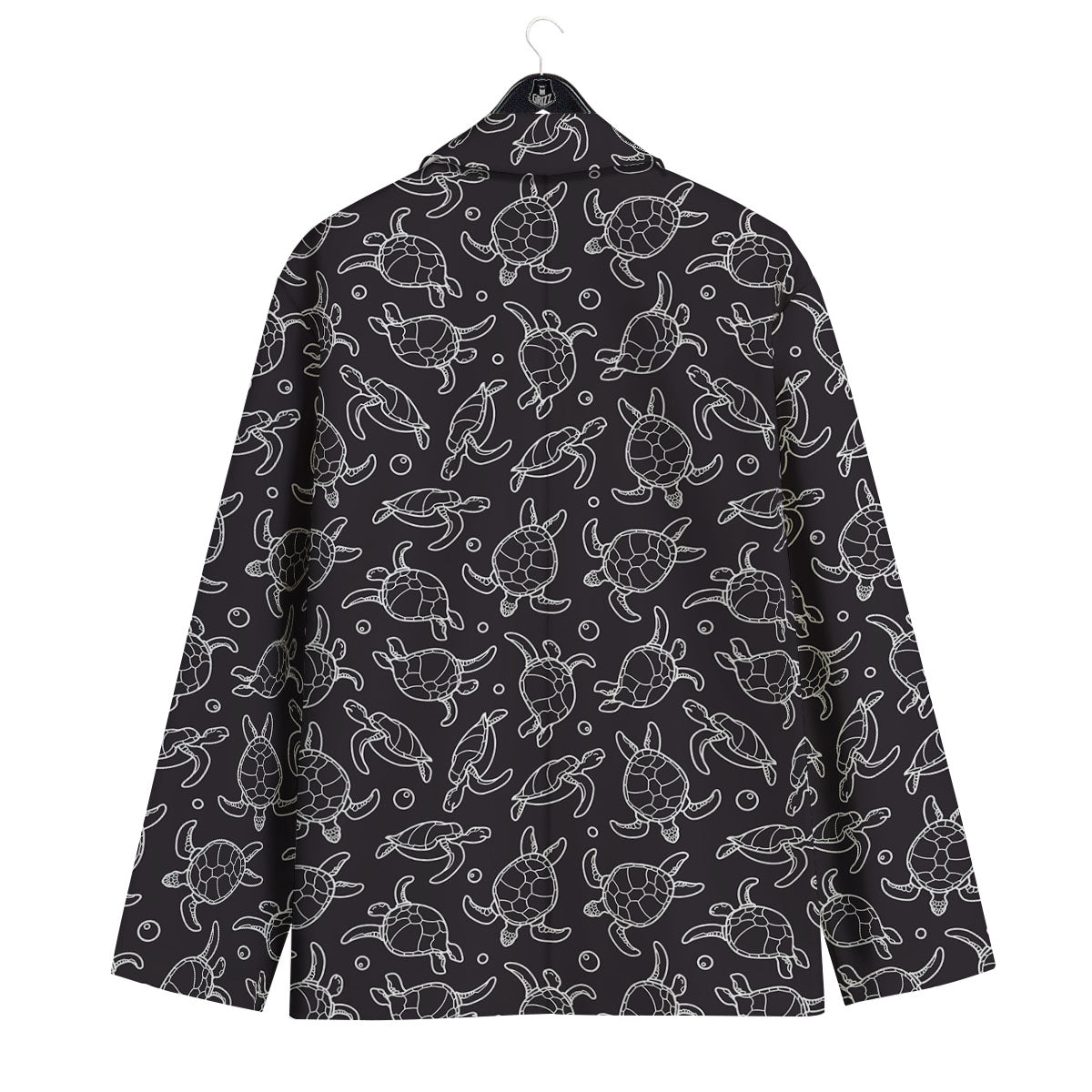 Sea Turtle Black And White Print Pattern Men's Sport Coat-grizzshop