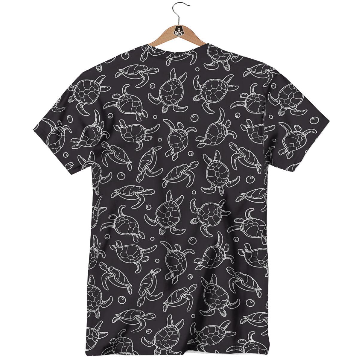Sea Turtle Black And White Print Pattern T-Shirt-grizzshop