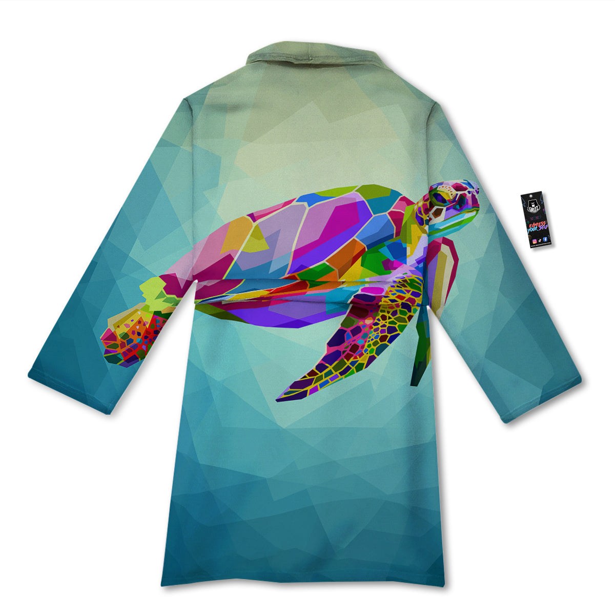Sea Turtle Colorful Print Bathrobe-grizzshop