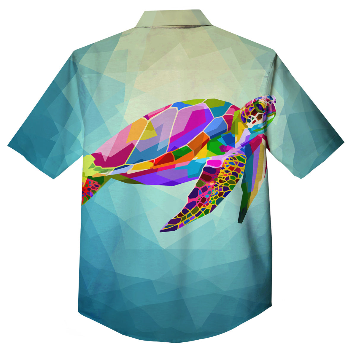 Sea Turtle Colorful Print Button Up Shirt-grizzshop