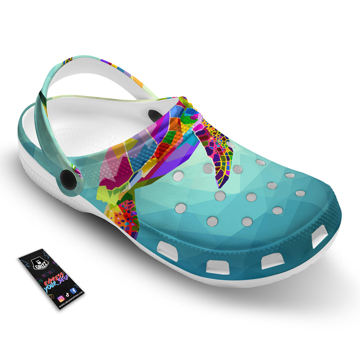 Sea Turtle Colorful Print Clog-grizzshop