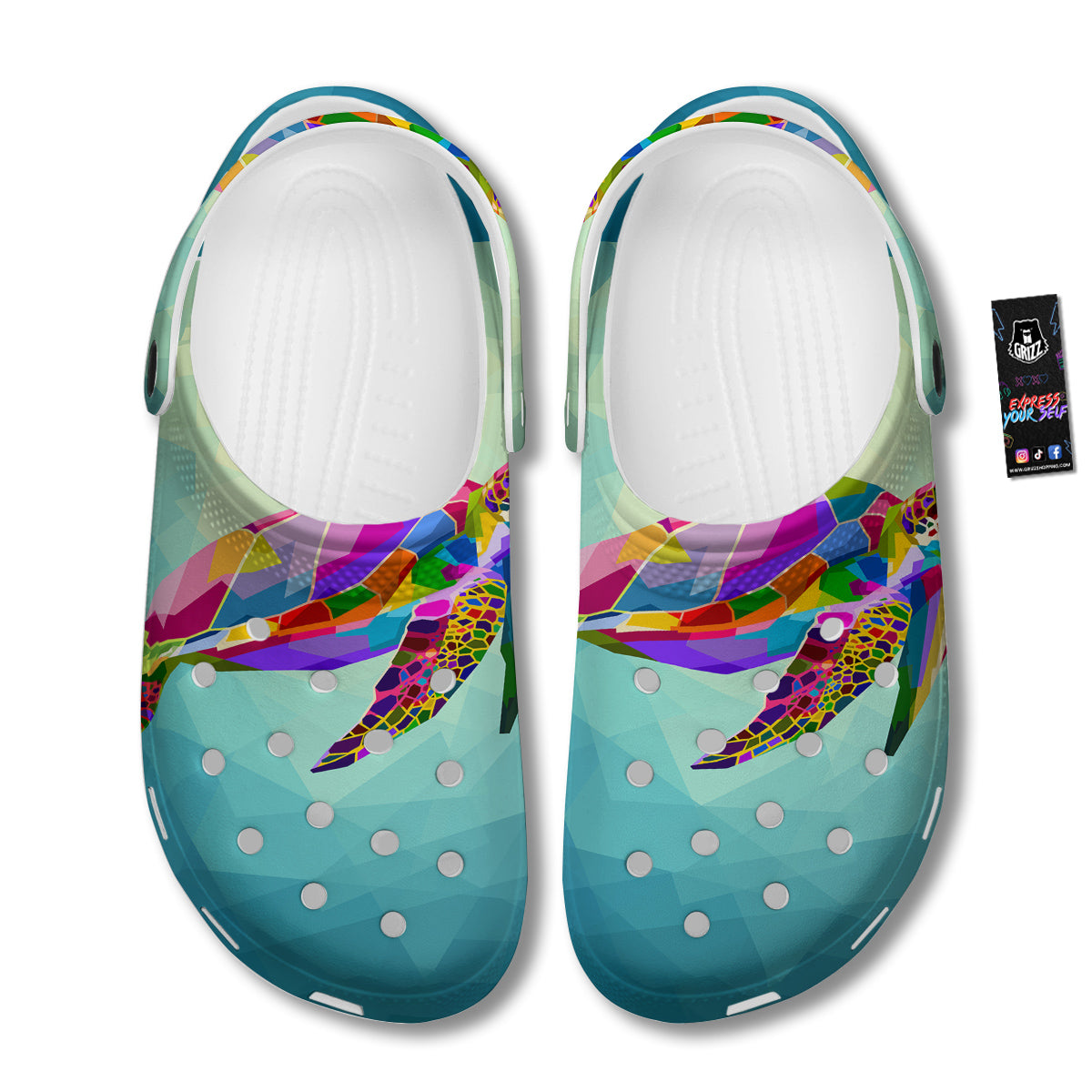 Sea Turtle Colorful Print Clog-grizzshop