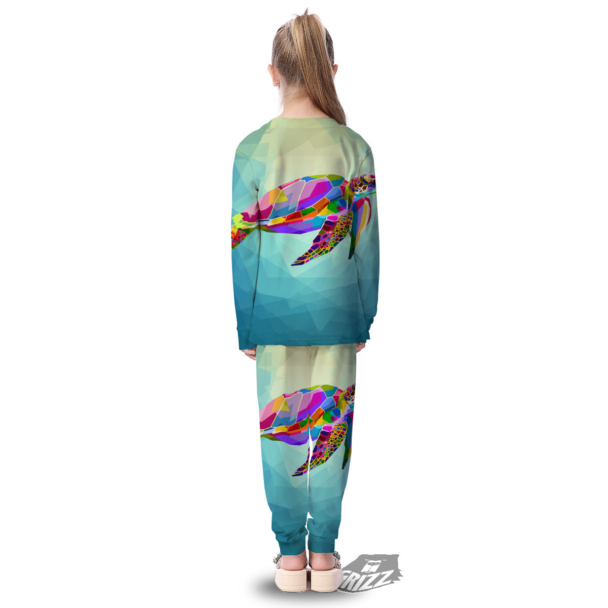 Sea Turtle Colorful Print Kid's Pajamas-grizzshop