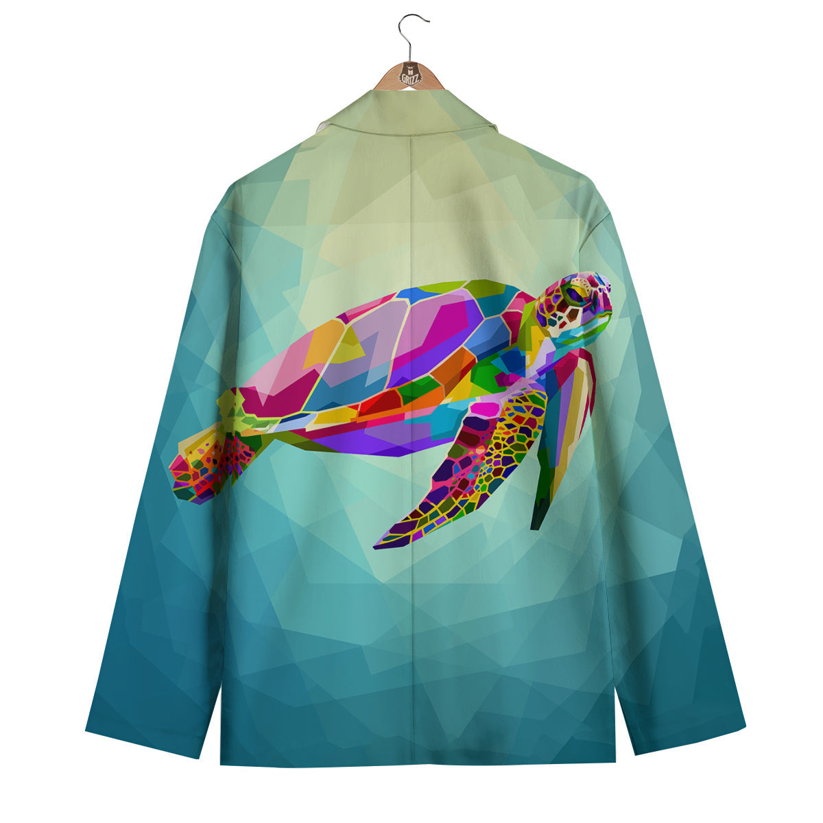 Sea Turtle Colorful Print Men's Blazer-grizzshop