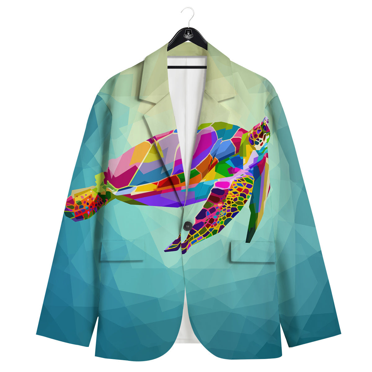 Sea Turtle Colorful Print Men's Sport Coat-grizzshop