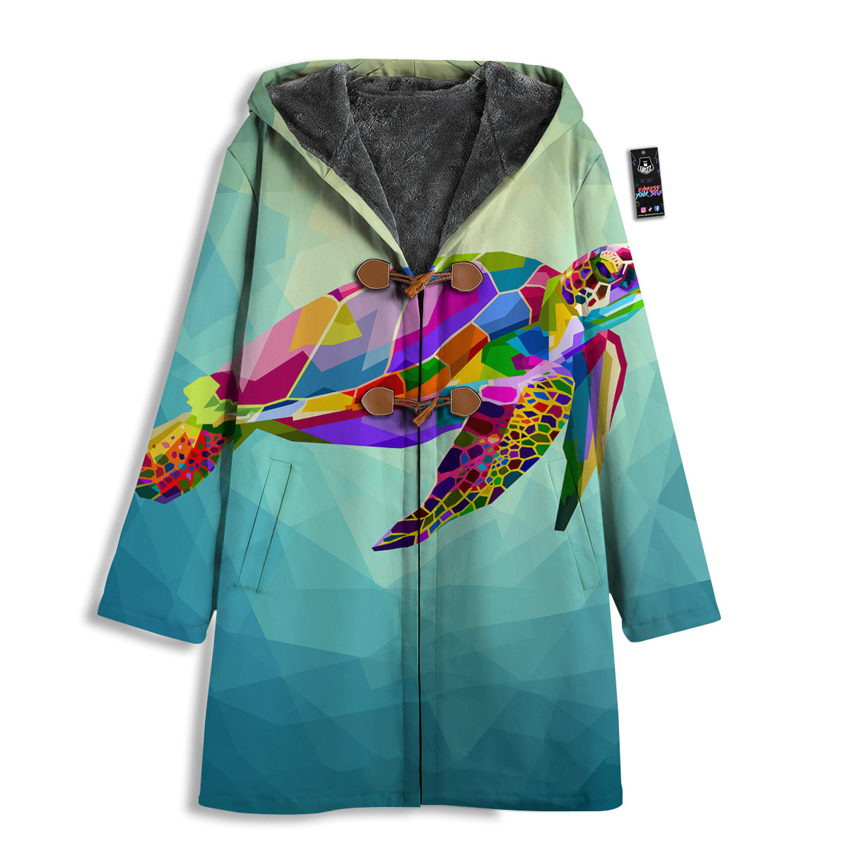 Sea Turtle Colorful Print Men's Windbreaker Jacket-grizzshop