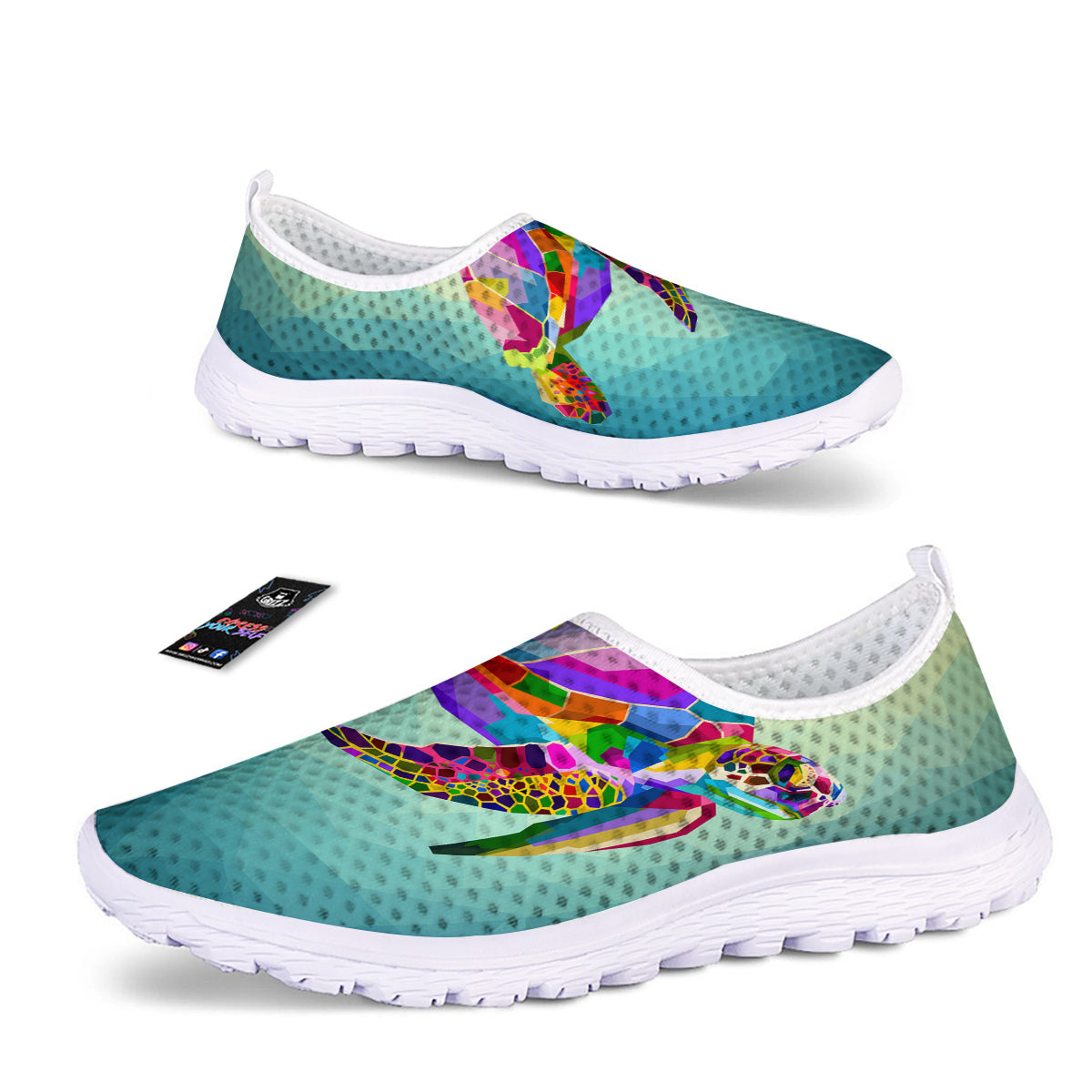 Sea Turtle Colorful Print Nurse Shoes-grizzshop