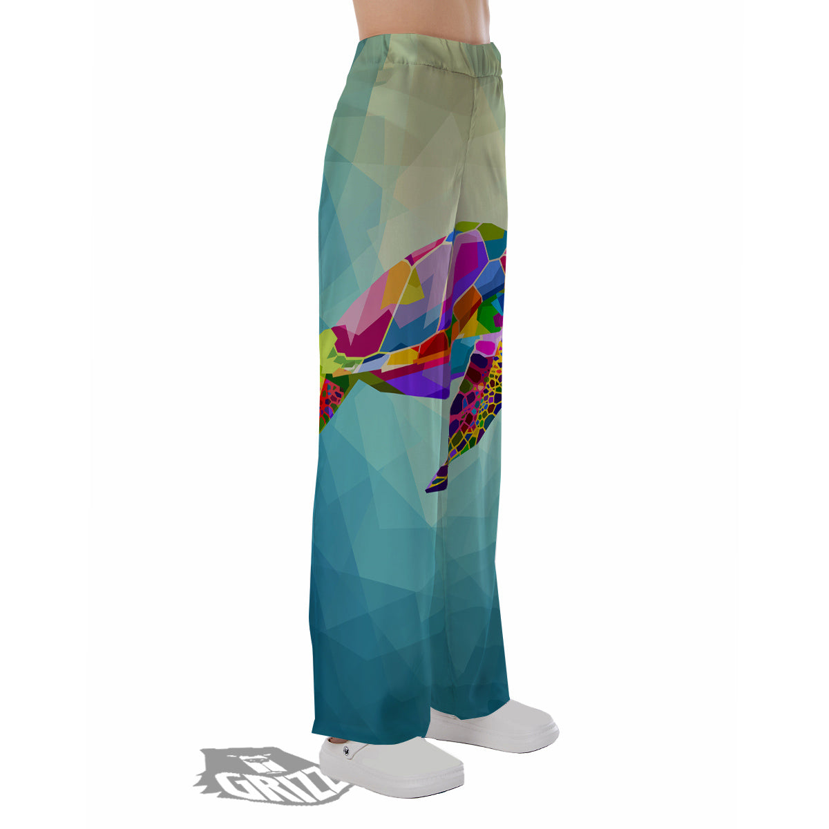 Sea Turtle Colorful Print Pajama Pants-grizzshop
