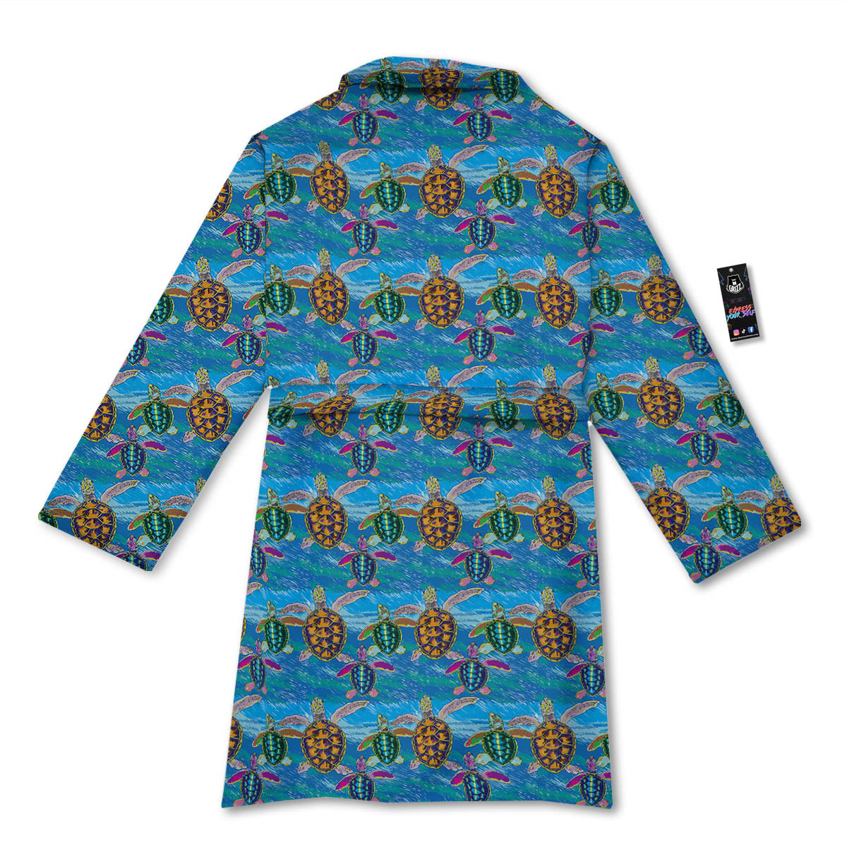 Sea Turtle Colorful Print Pattern Bathrobe-grizzshop