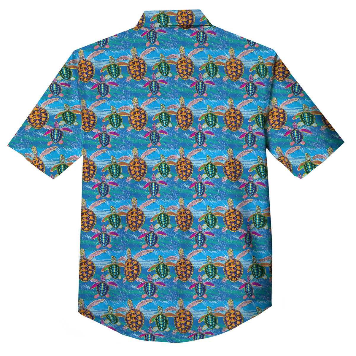 Sea Turtle Colorful Print Pattern Button Up Shirt-grizzshop