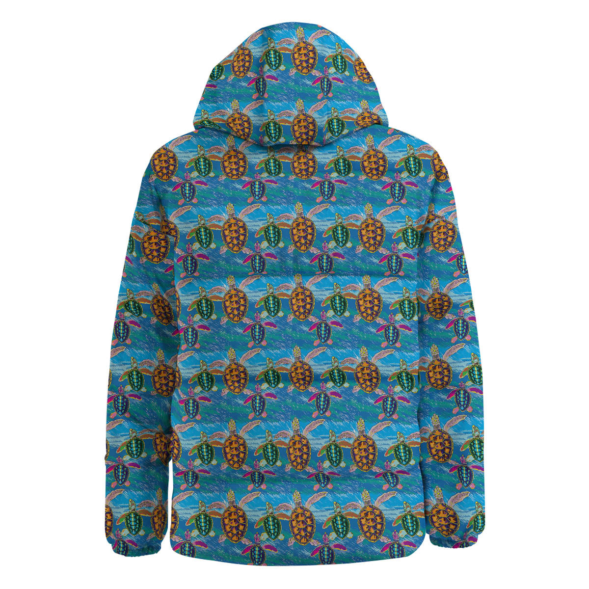 Sea Turtle Colorful Print Pattern Down Jacket-grizzshop
