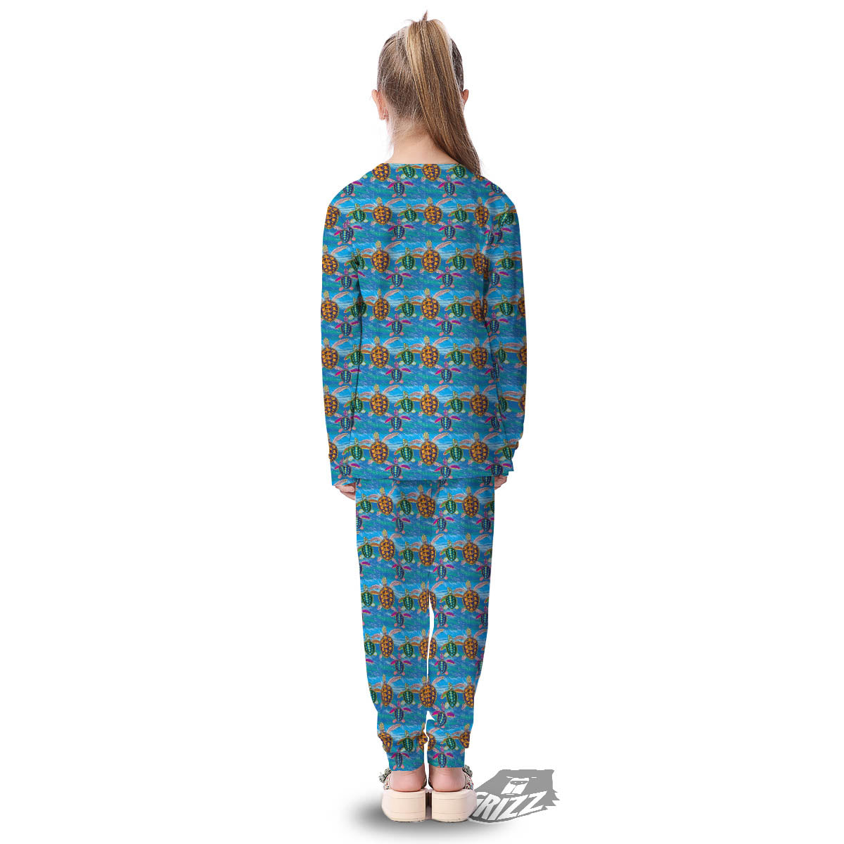 Sea Turtle Colorful Print Pattern Kid's Pajamas-grizzshop
