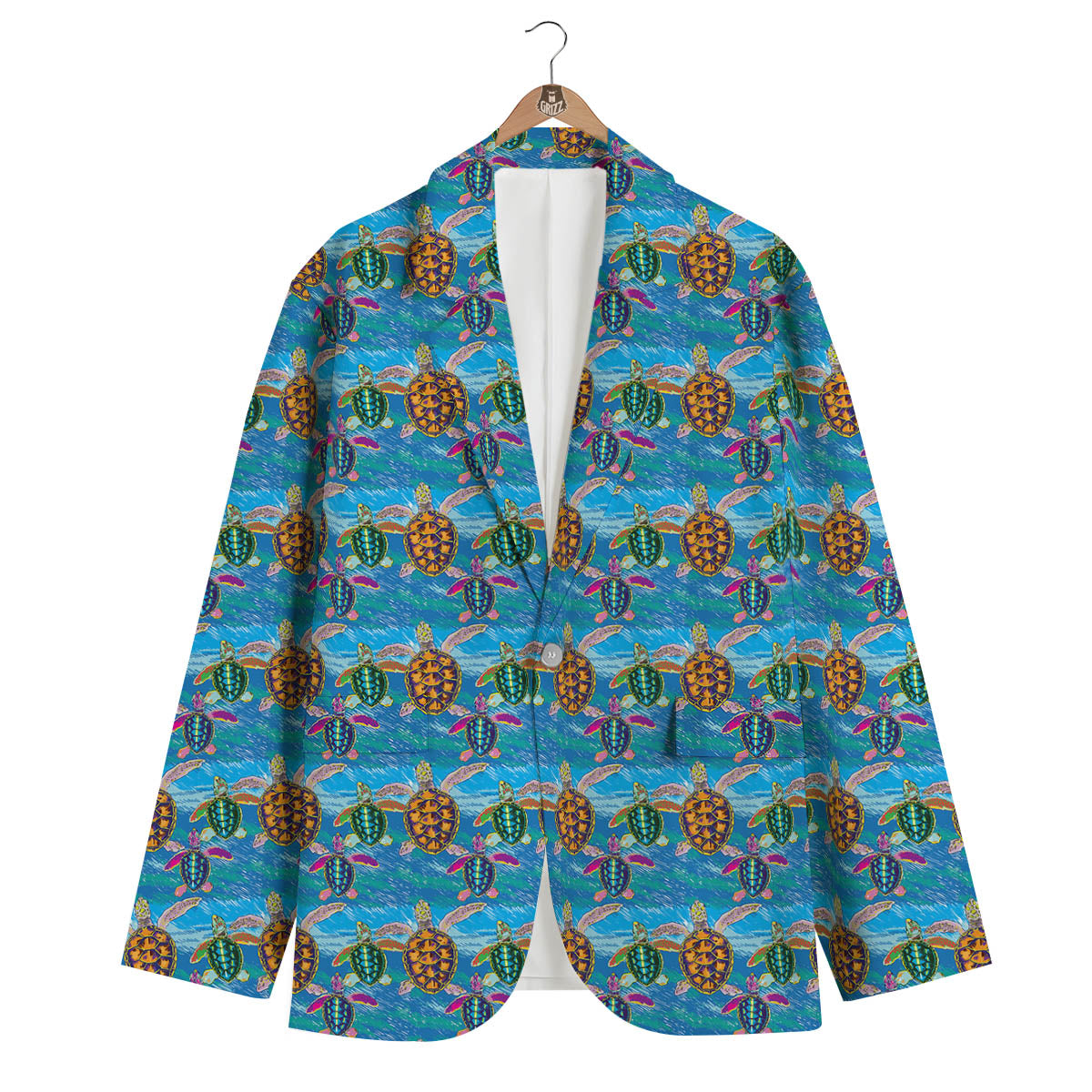 Sea Turtle Colorful Print Pattern Men's Blazer-grizzshop