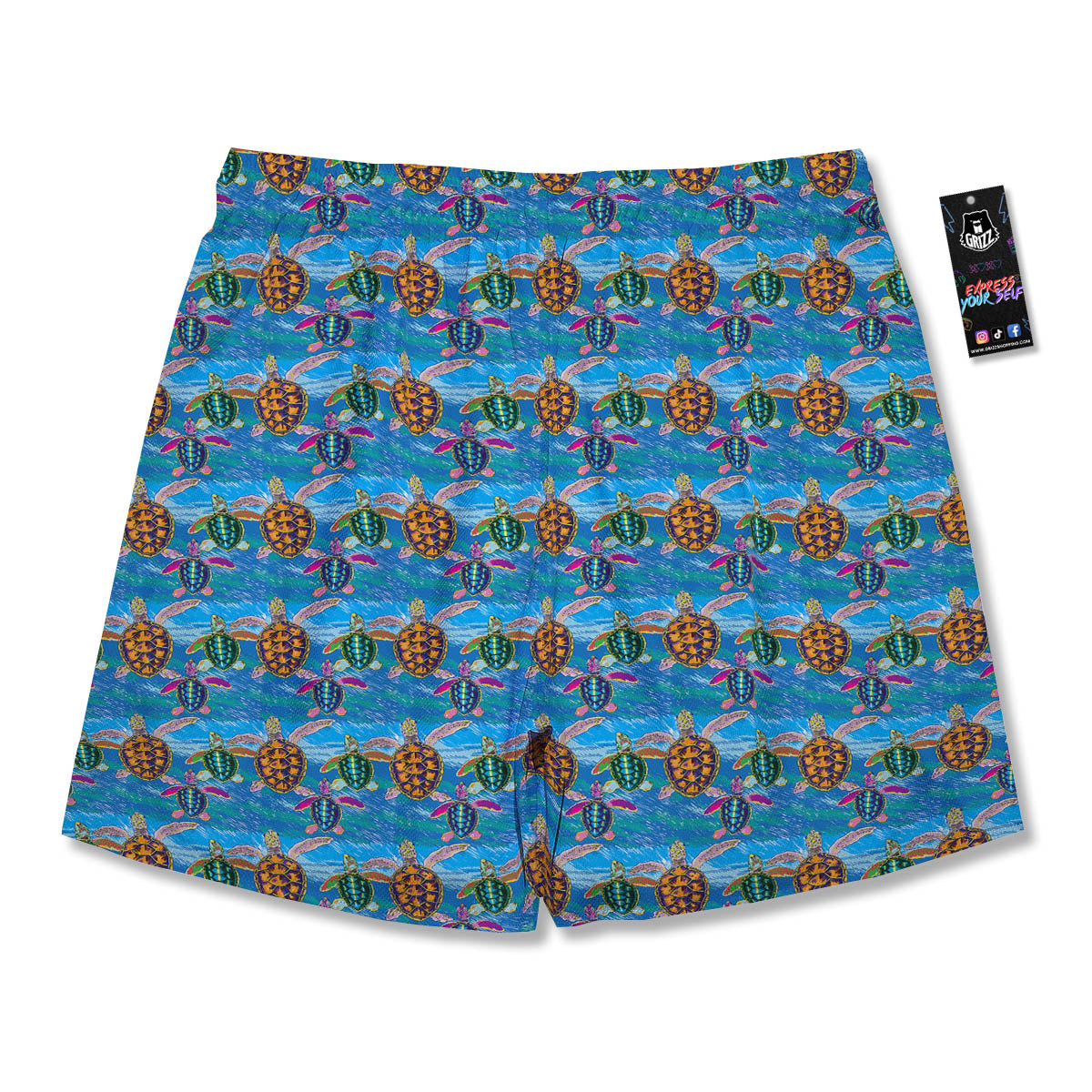 Sea Turtle Colorful Print Pattern Men's Running Shorts-grizzshop