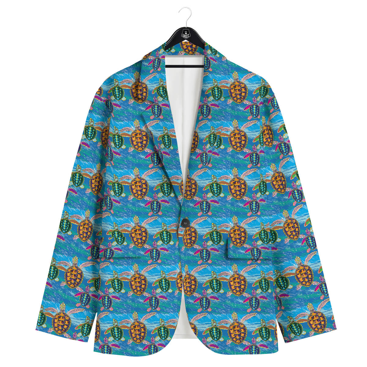 Sea Turtle Colorful Print Pattern Men's Sport Coat-grizzshop