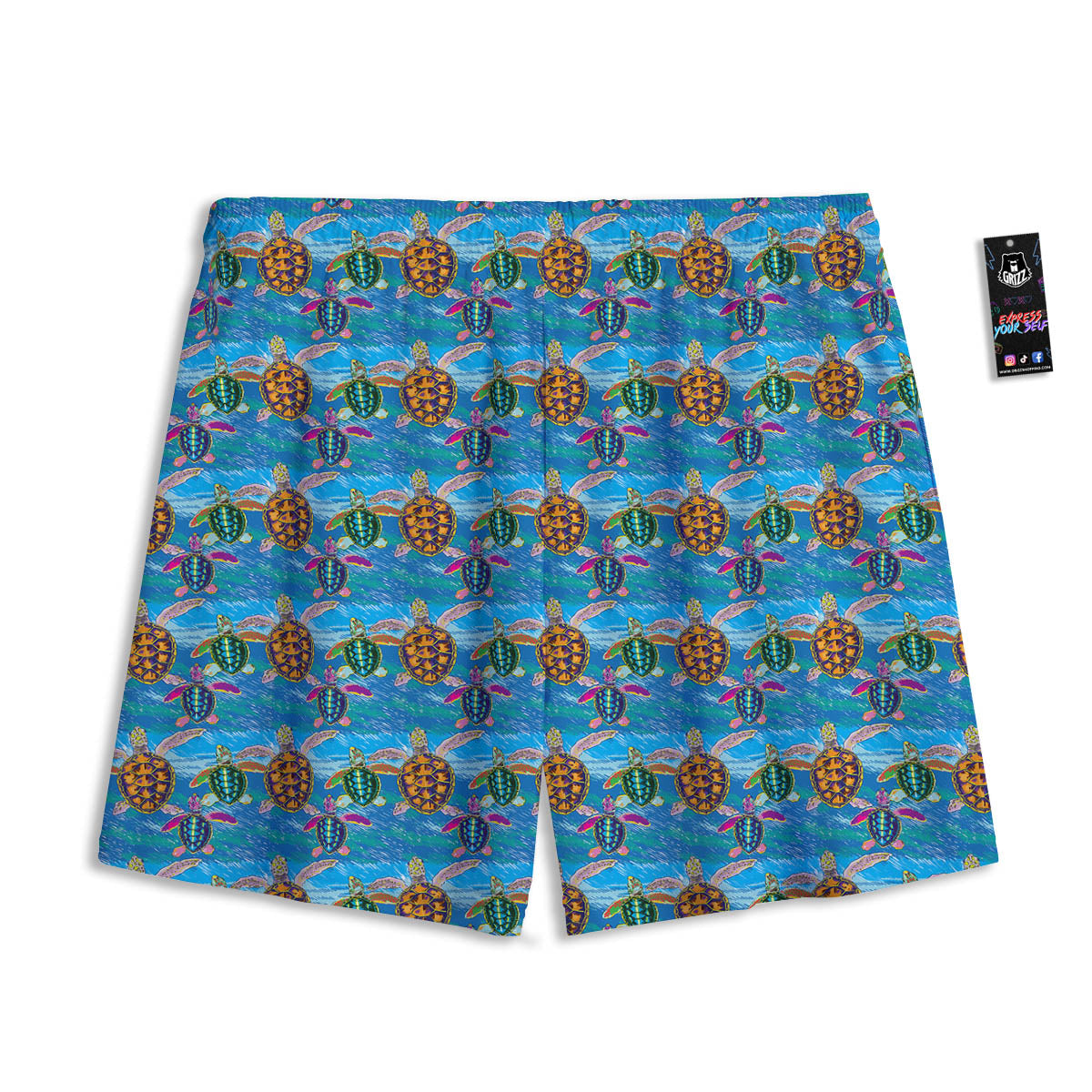 Rainbow Geometric Print Pattern Mesh Shorts