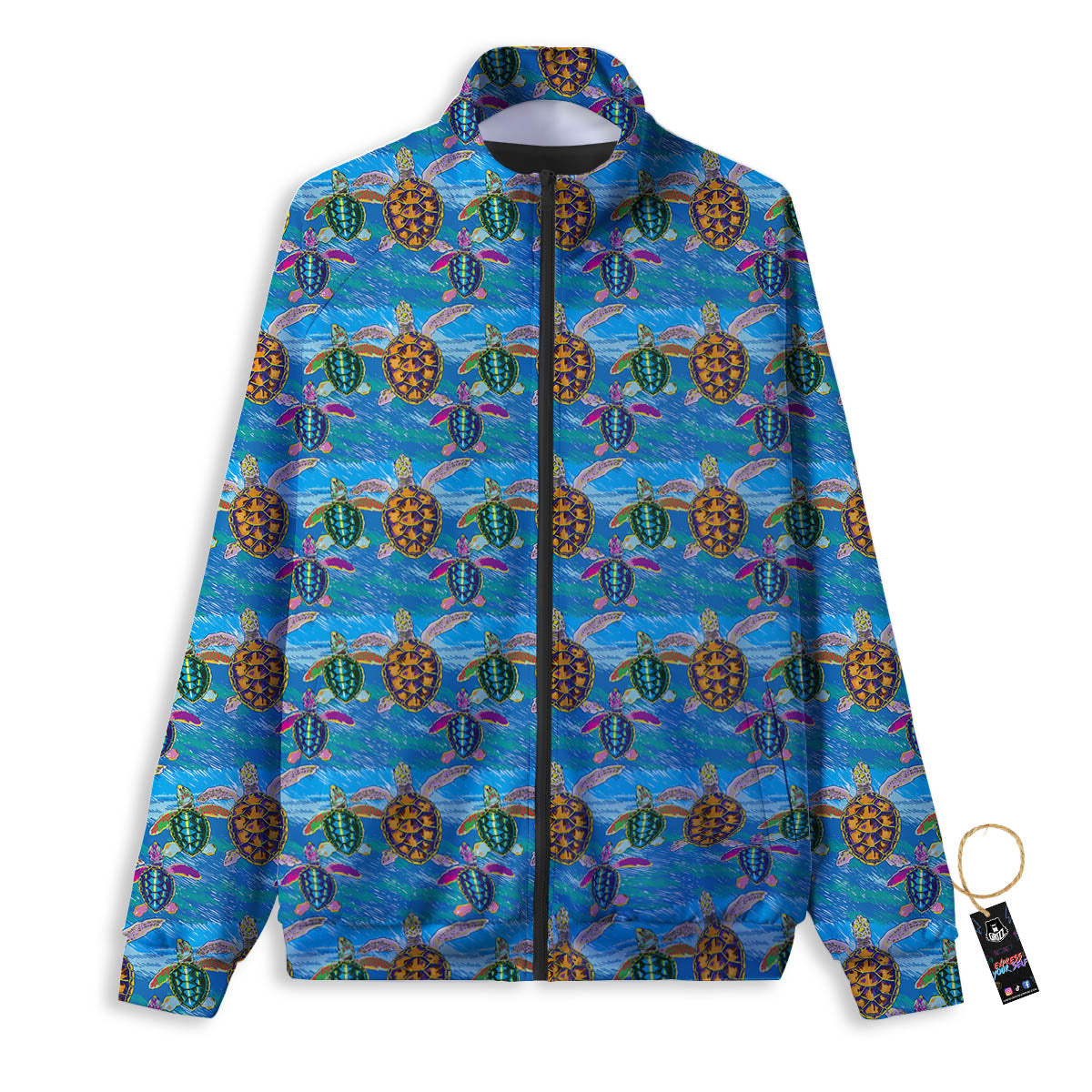 Sea Turtle Colorful Print Pattern Track Jacket-grizzshop