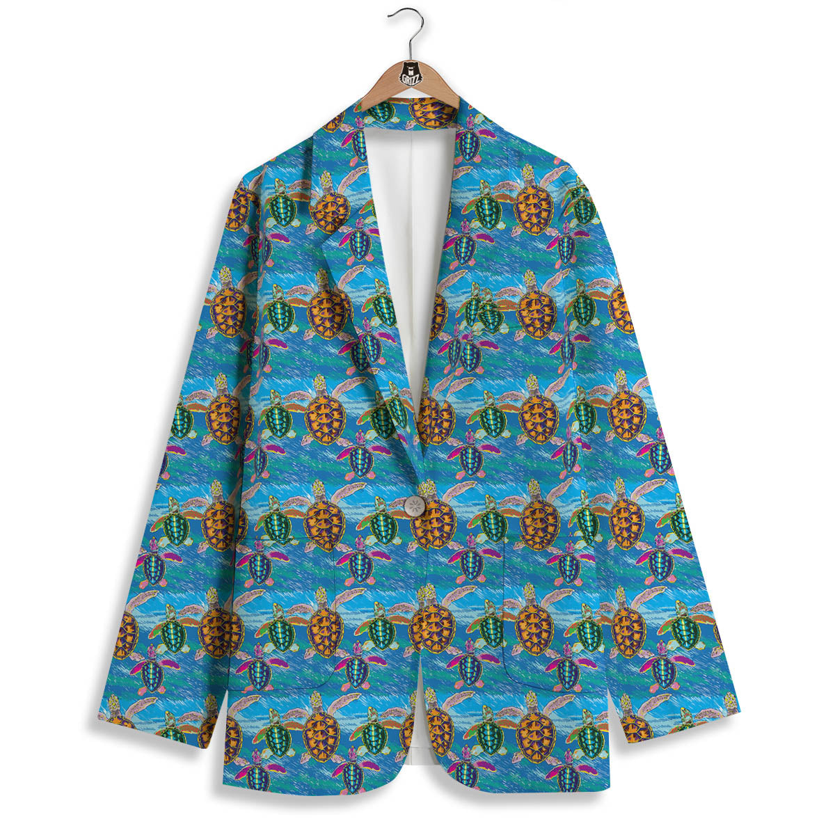 Sea Turtle Colorful Print Pattern Women's Blazer-grizzshop
