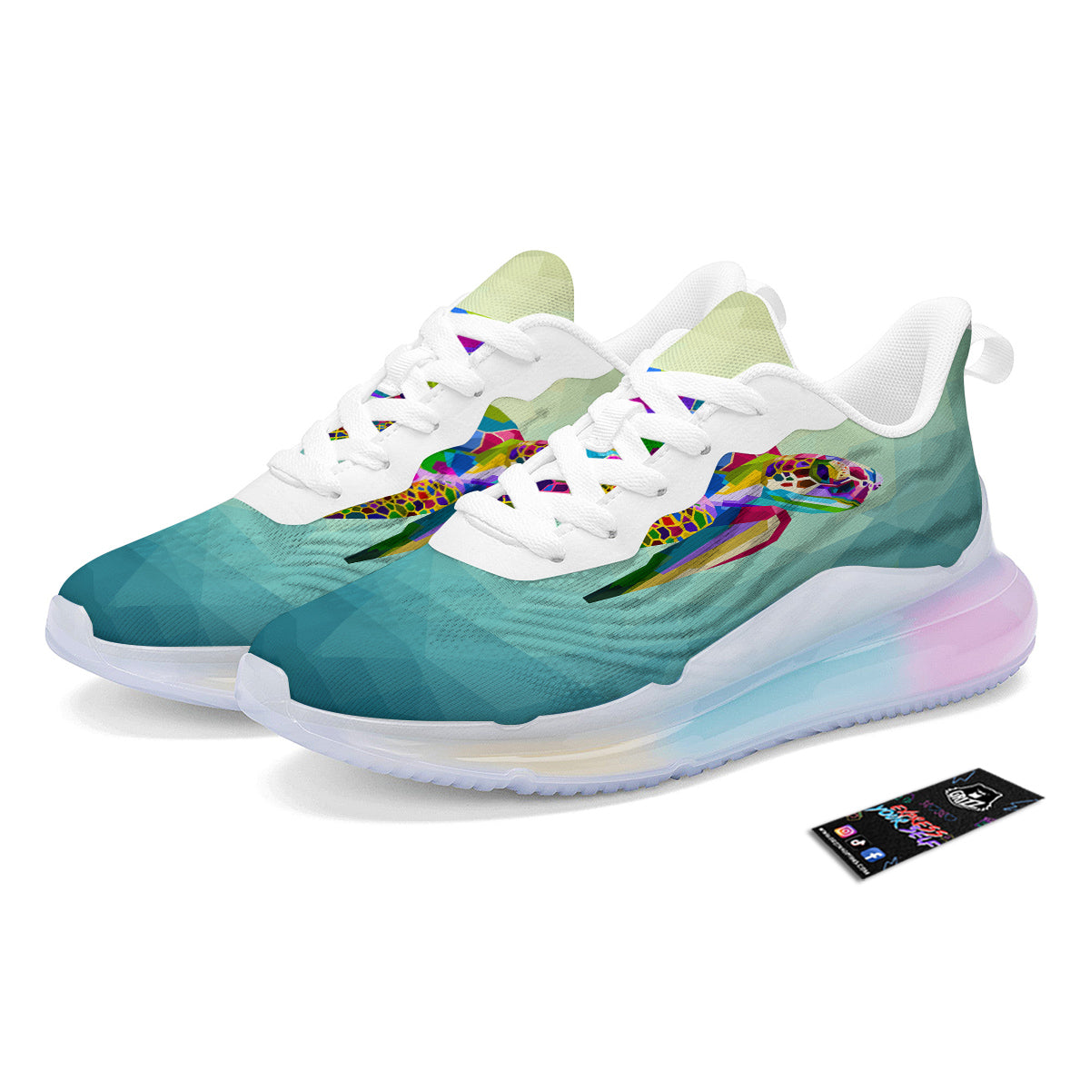 Sea Turtle Colorful Print Running Sneakers-grizzshop
