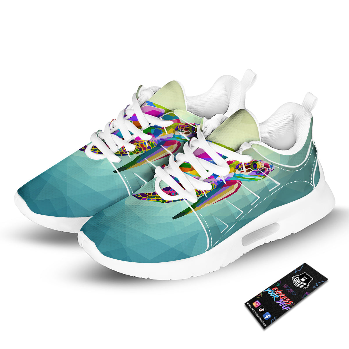 Sea Turtle Colorful Print Tennis Shoes-grizzshop