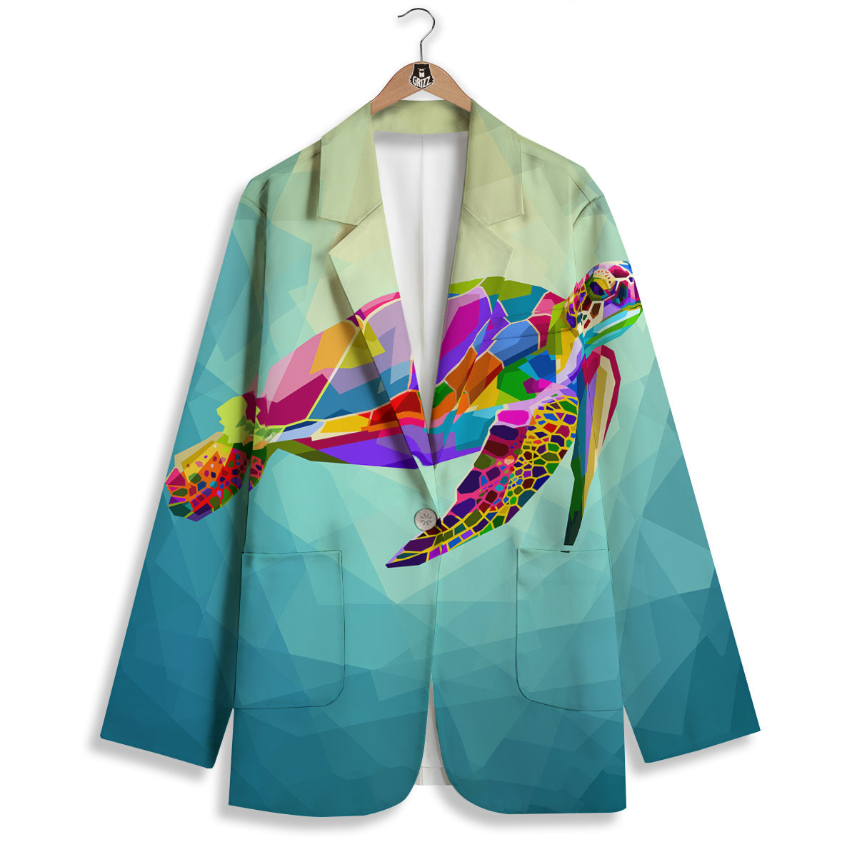 Sea Turtle Colorful Print Women's Blazer-grizzshop