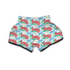 Sea Turtle Floral Hawaiian Pattern Print Muay Thai Boxing Shorts-grizzshop