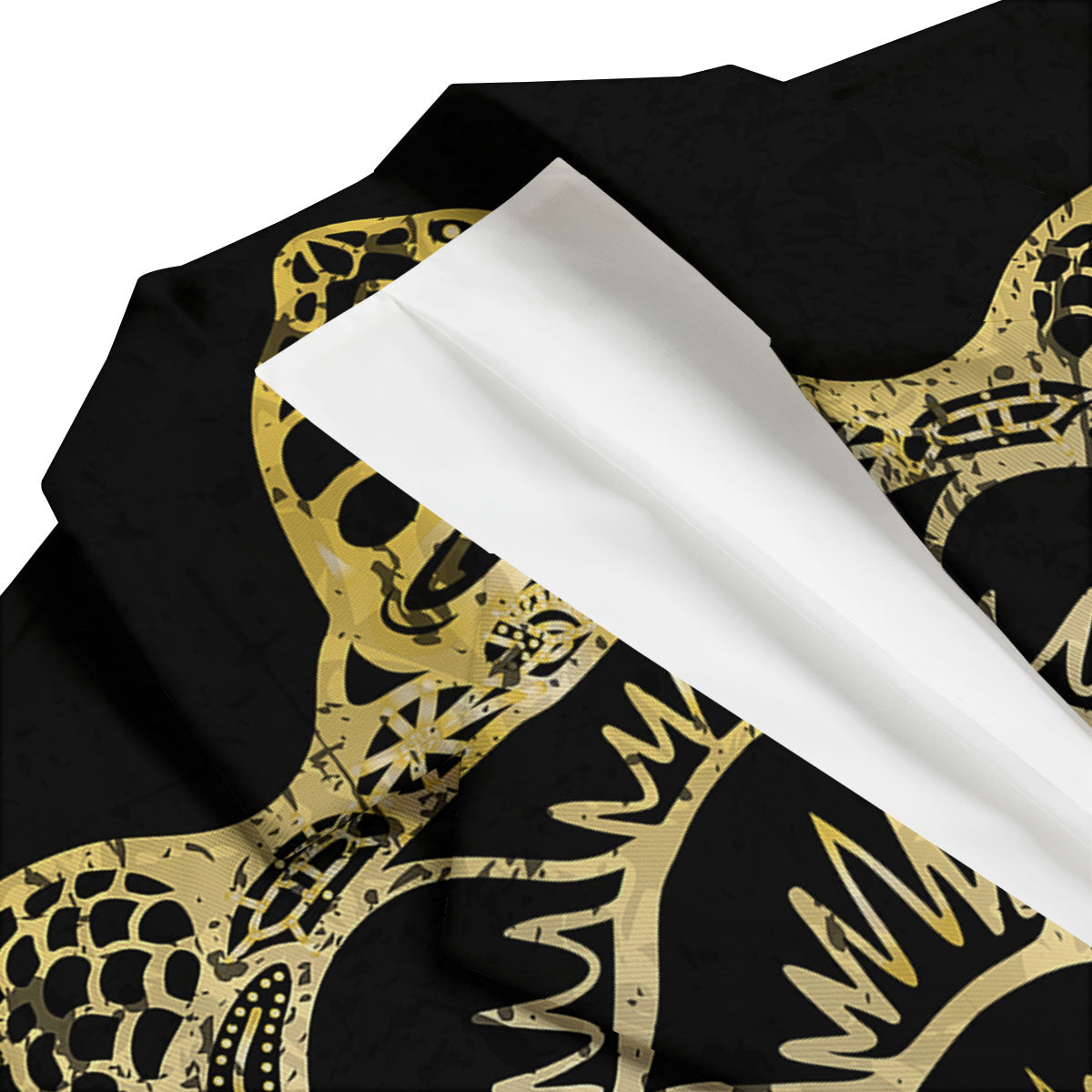 Sea Turtle Gold And Black Print Men's Blazer-grizzshop