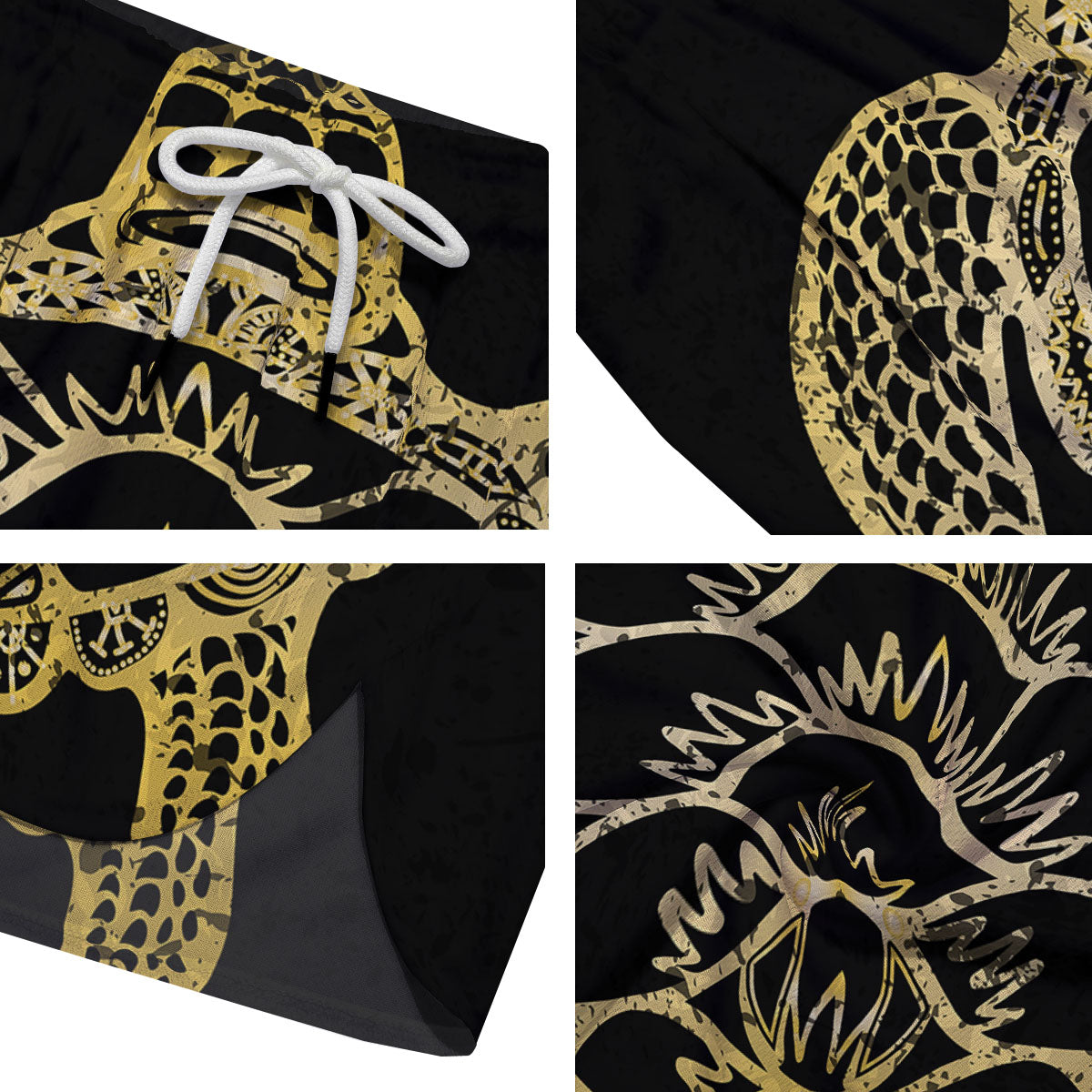 Sea Turtle Gold And Black Print Men's Running Shorts-grizzshop