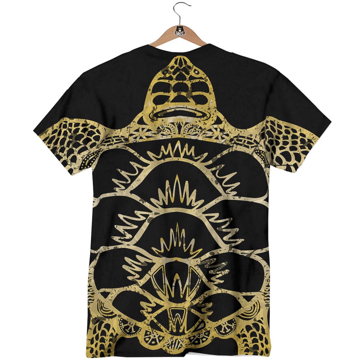 Sea Turtle Gold And Black Print T-Shirt-grizzshop