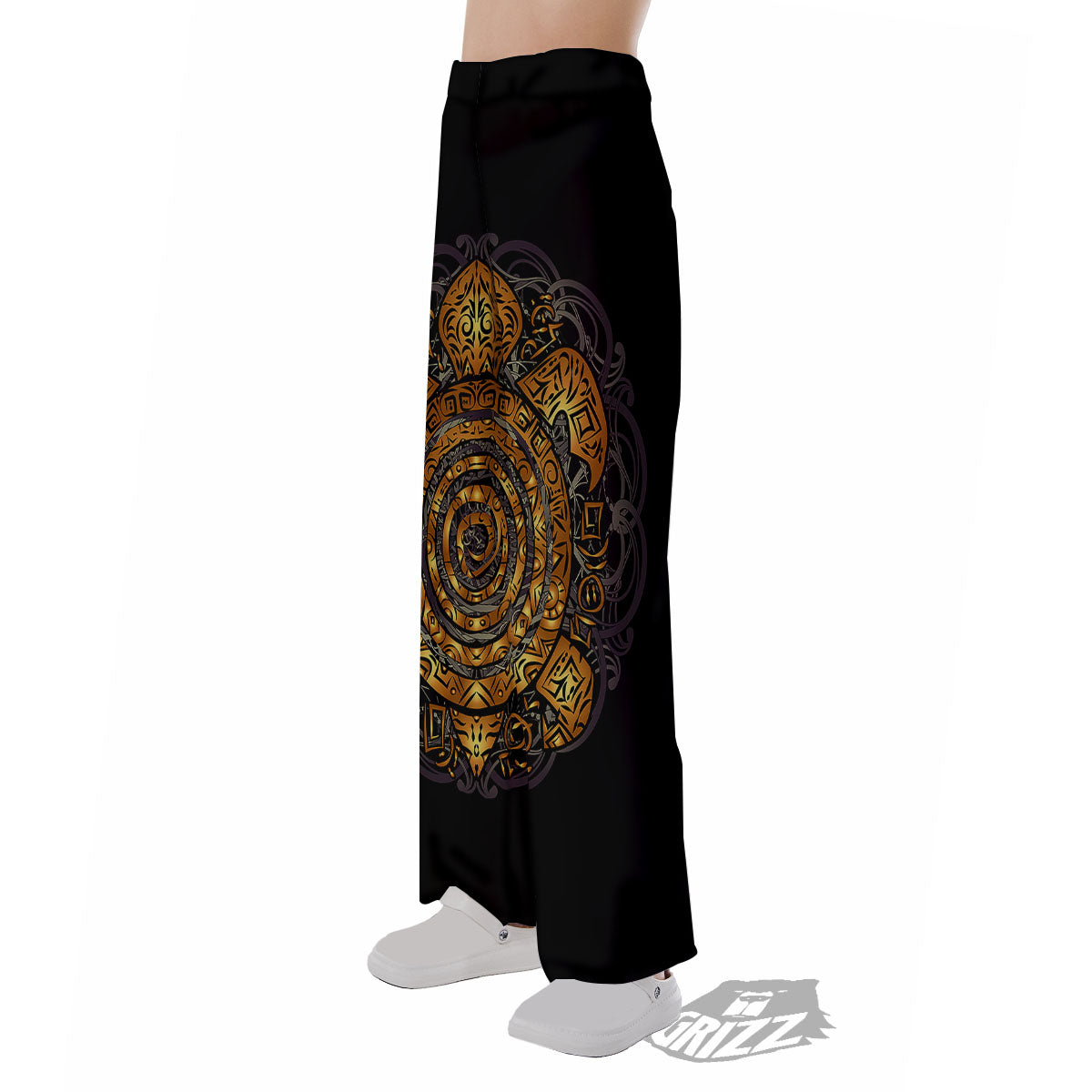 Sea Turtle Golden Tribal Print Pajama Pants-grizzshop