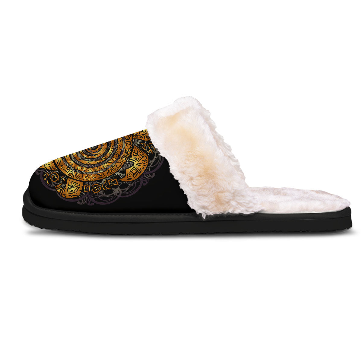 Sea Turtle Golden Tribal Print Slippers-grizzshop