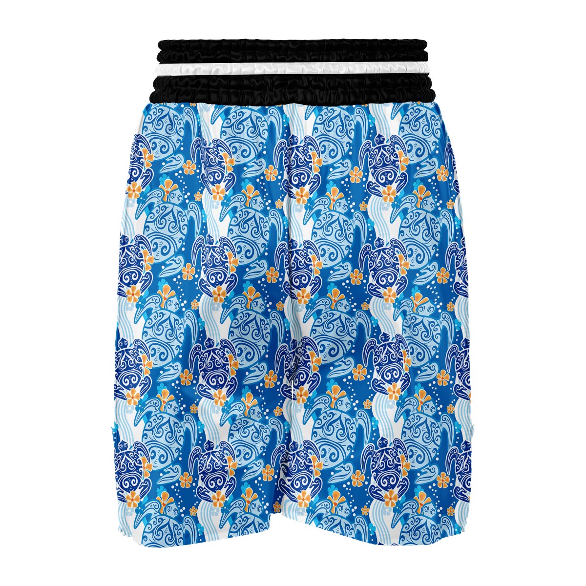 Sea Turtle Hawaiian Blue Pattern Print Boxing Shorts-grizzshop