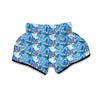 Sea Turtle Hawaiian Blue Pattern Print Muay Thai Boxing Shorts-grizzshop