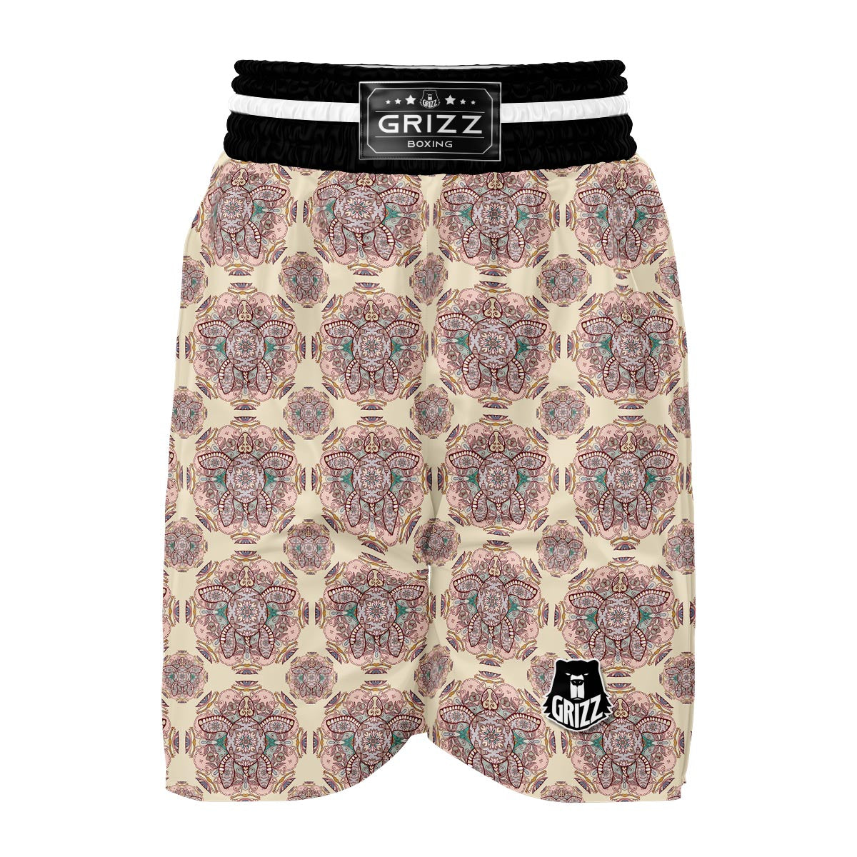 Sea Turtle Hawaiian Pattern Print Boxing Shorts-grizzshop