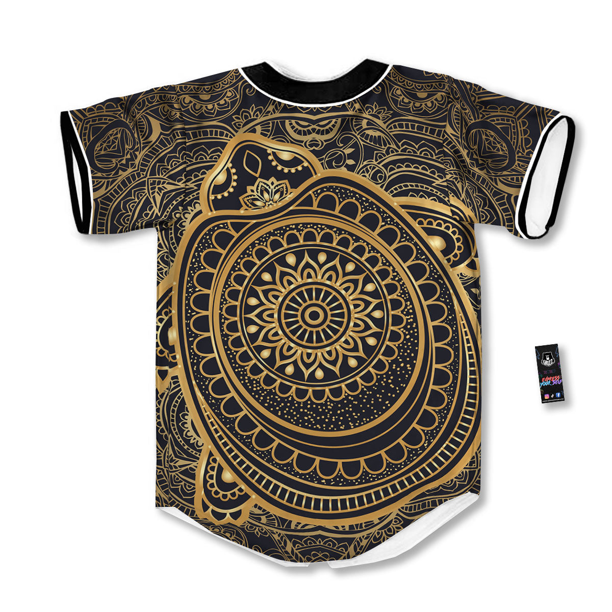 Sea Turtle Native Bohemian Print Baseball Jersey-grizzshop