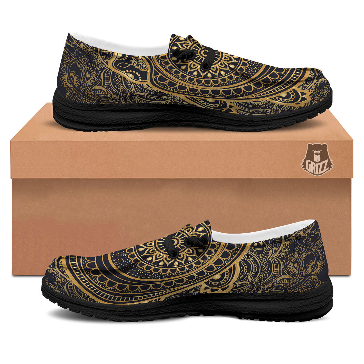 Sea Turtle Native Bohemian Print Black Loafers-grizzshop
