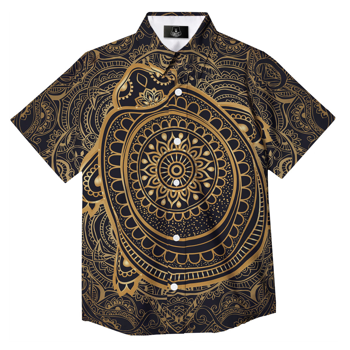 Sea Turtle Native Bohemian Print Button Up Shirt-grizzshop