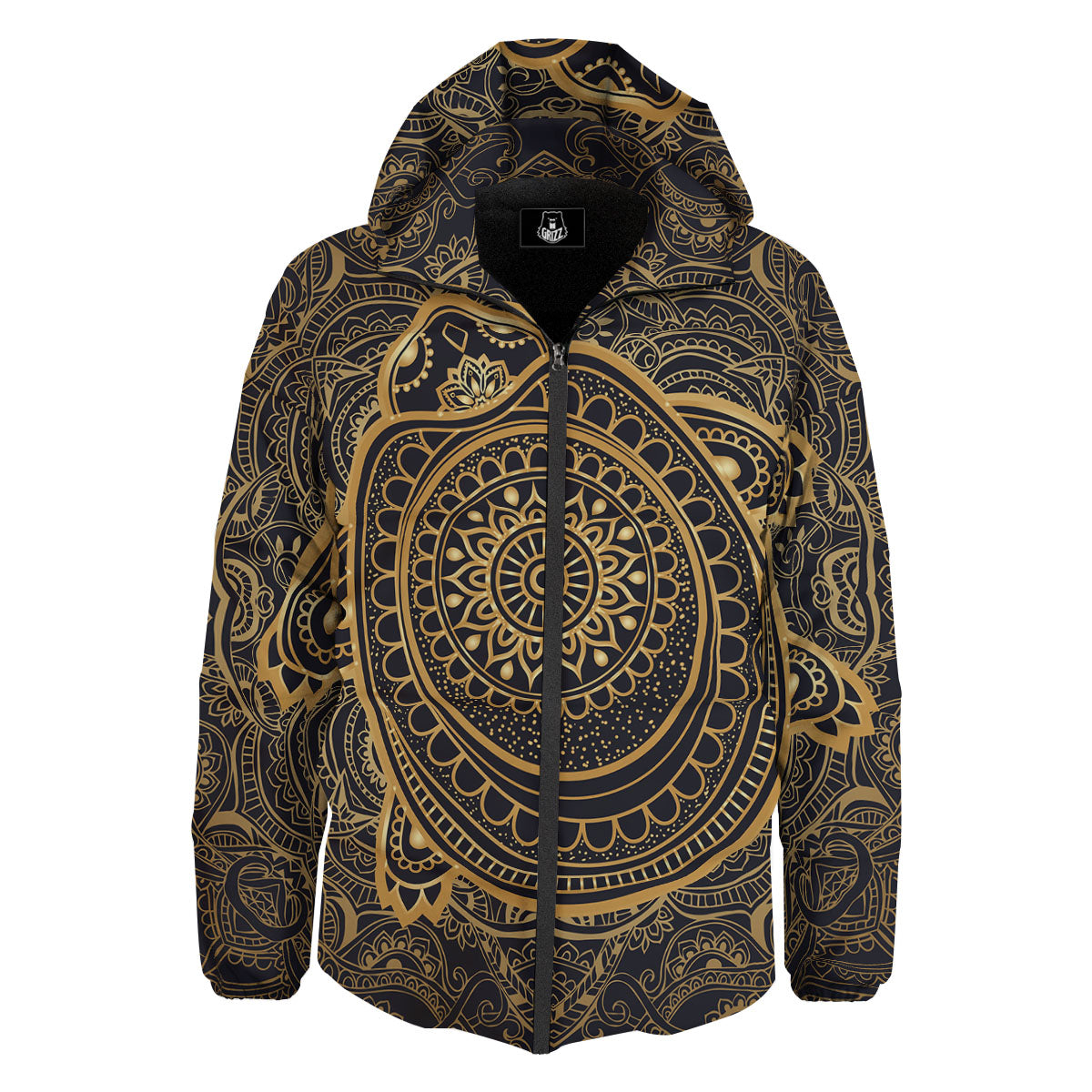 Sea Turtle Native Bohemian Print Down Jacket-grizzshop