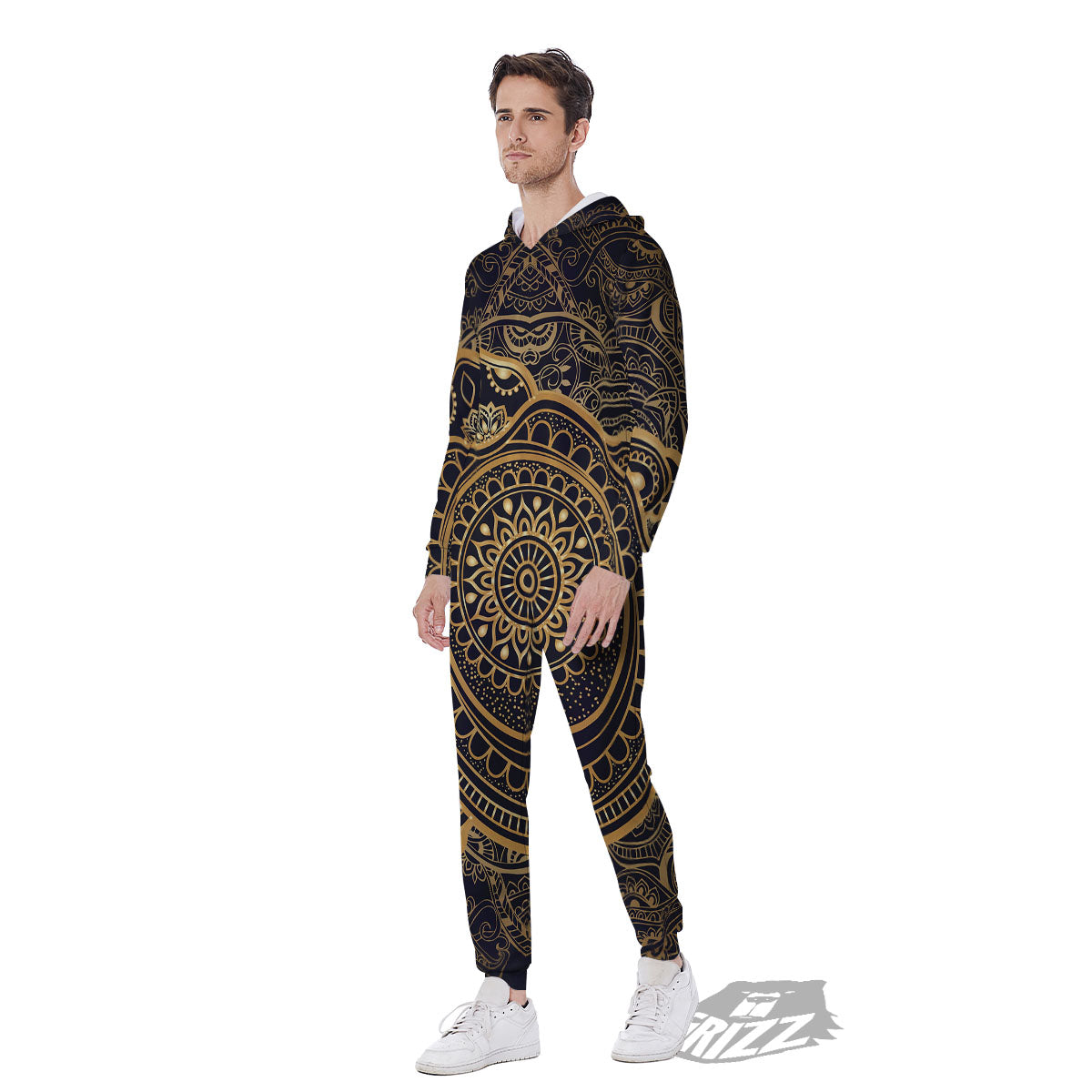 Sea Turtle Native Bohemian Print Men's Jumpsuit-grizzshop