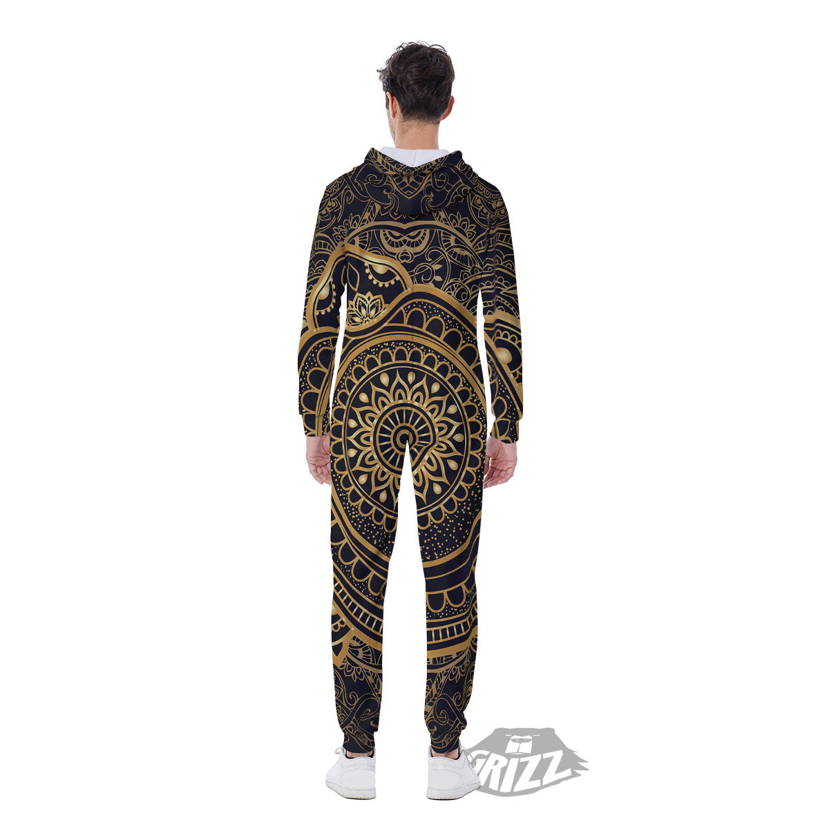 Sea Turtle Native Bohemian Print Men's Jumpsuit-grizzshop