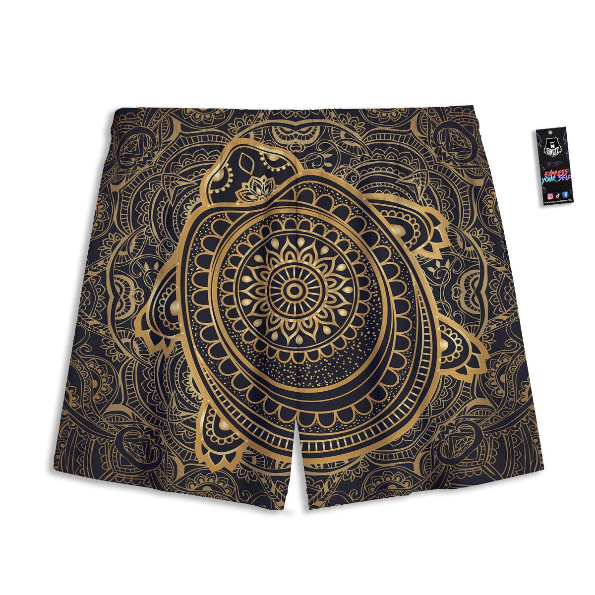 Sea Turtle Native Bohemian Print Mesh Shorts