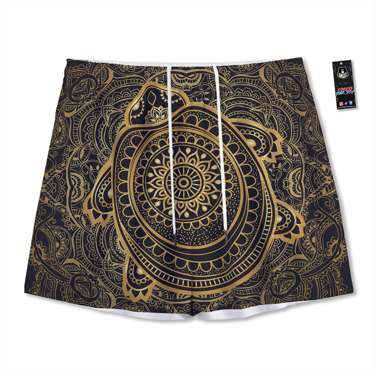 Sea Turtle Native Bohemian Print Mesh Shorts
