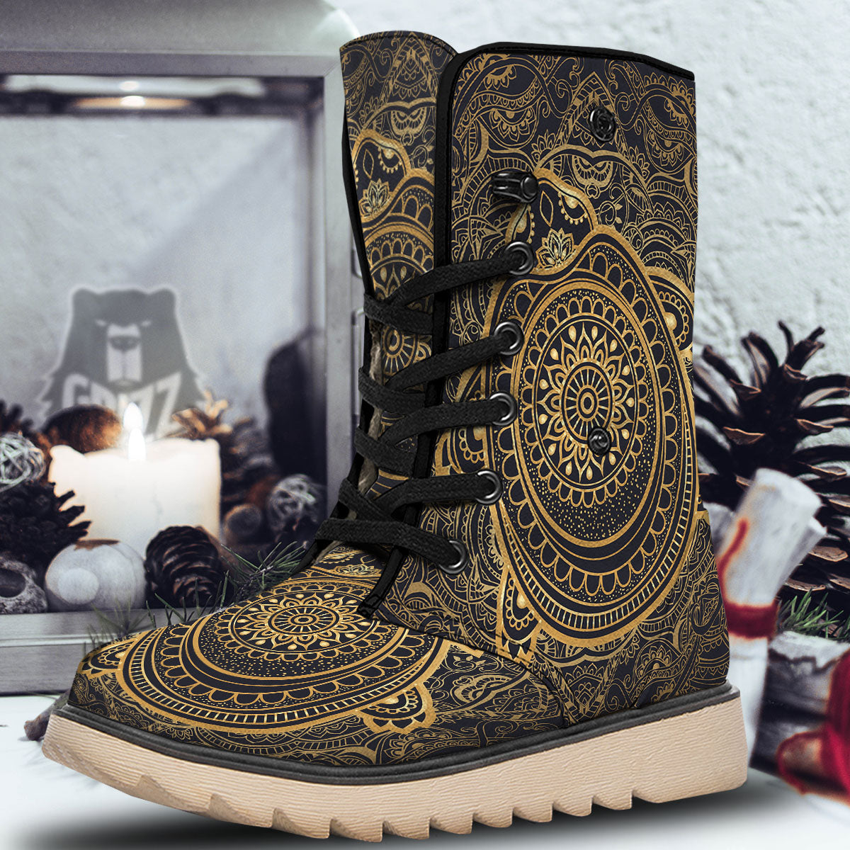 Sea Turtle Native Bohemian Print Snow Boots-grizzshop