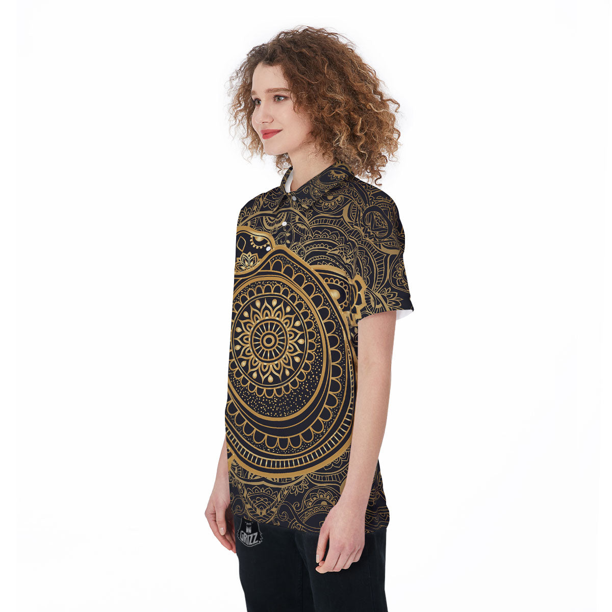 Sea Turtle Native Bohemian Print Women's Golf Shirts-grizzshop